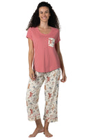 Playful Blooms Pocket Tee Capris Pajamas - Pet & Owner