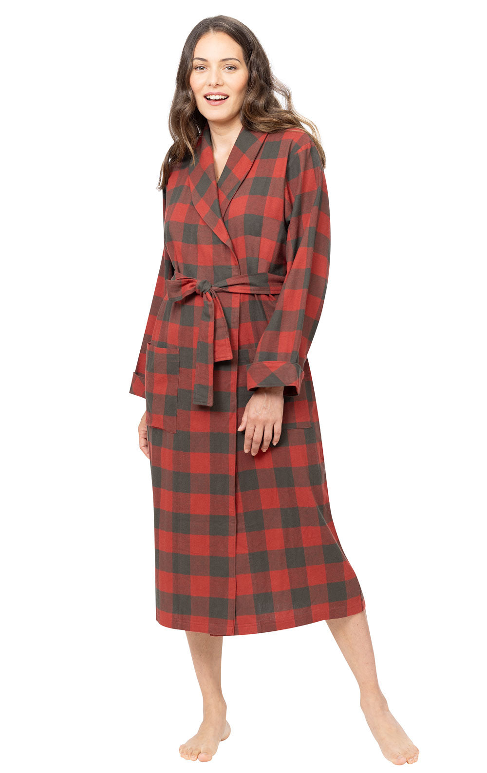 Buffalo Plaid Flannel Robe- Final Sale