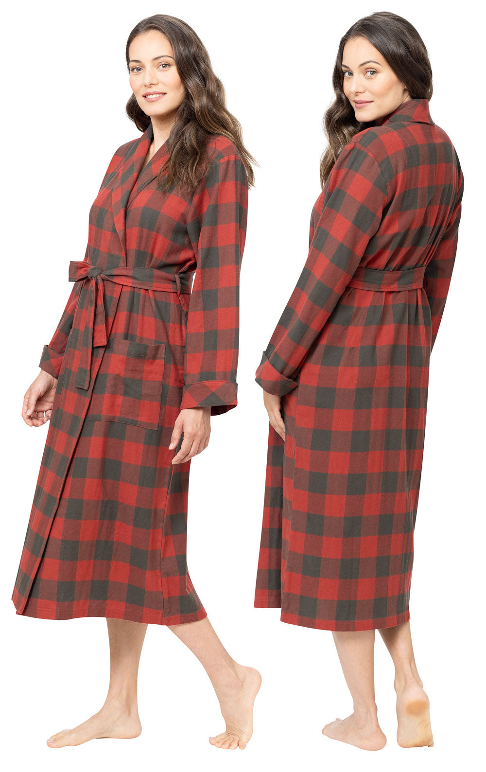 Buffalo Plaid Flannel Robe- Final Sale