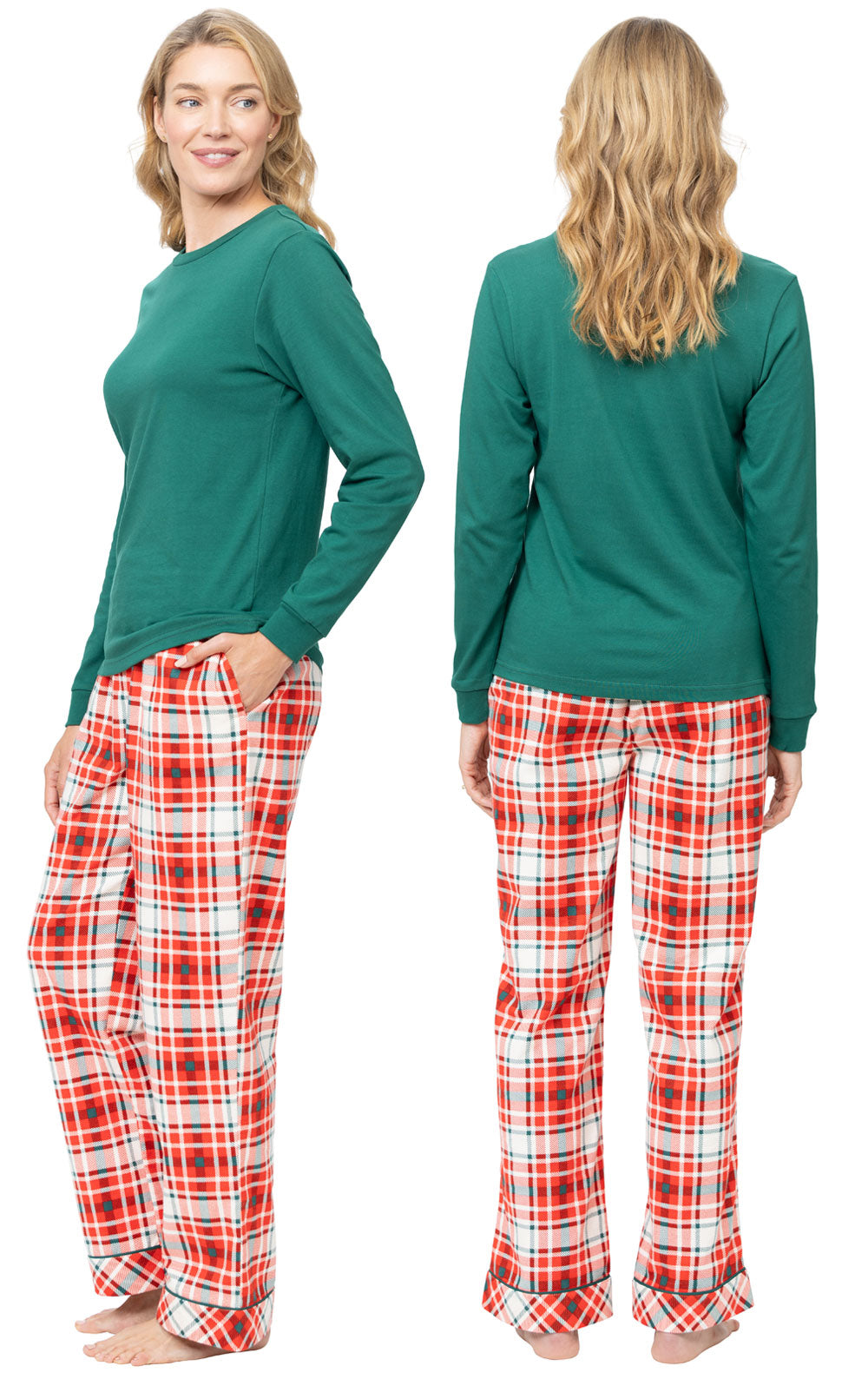 Modern Plaid Pullover Women's Pajamas - Pet & Owner