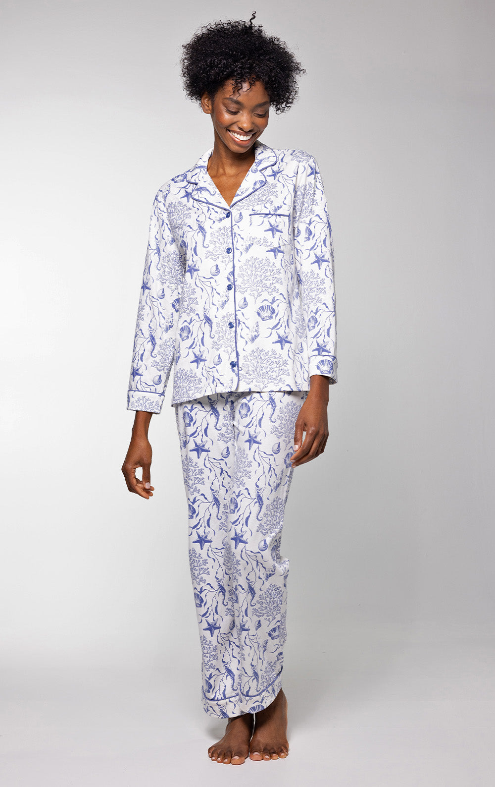 Saltwater Seashells Button-Front Pajamas