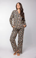 Rested Cotton Button-Front Pajamas – Cozy Reader - Pet & Owner