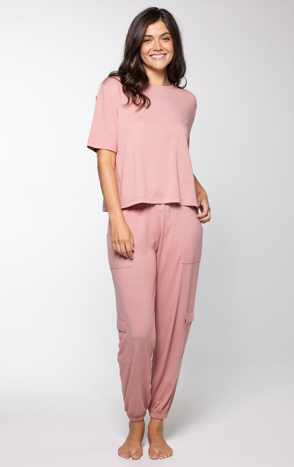 Women's Featherlight Terry Lounge Cargo Pant & Tee Set