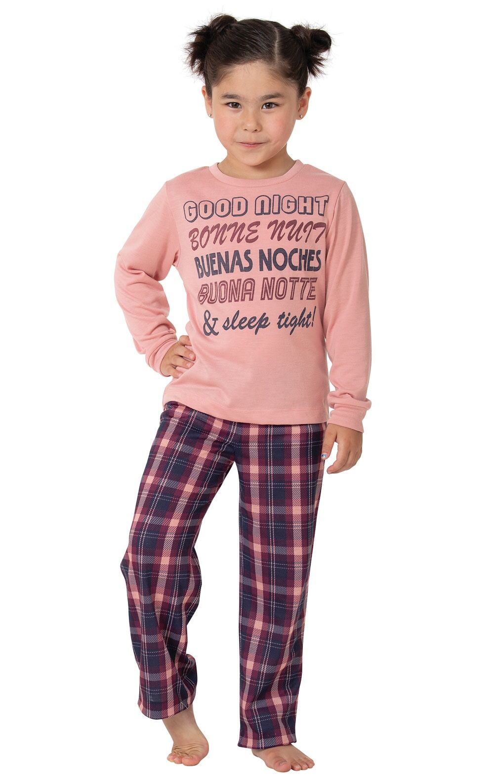 Plum Plaid Pullover Pant Unisex Kids Pajamas