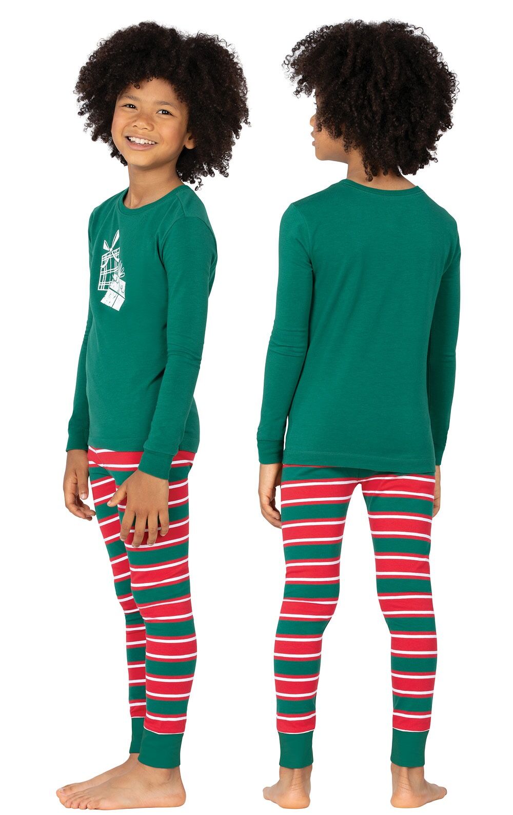 Boy's Snug Fit Christmas Stripe Pajama Set - Final Sale