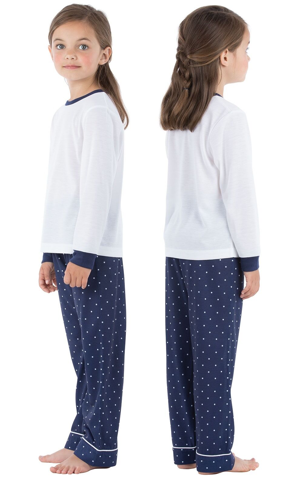 Navy Dots Pullover Pant Unisex Kids Pajamas