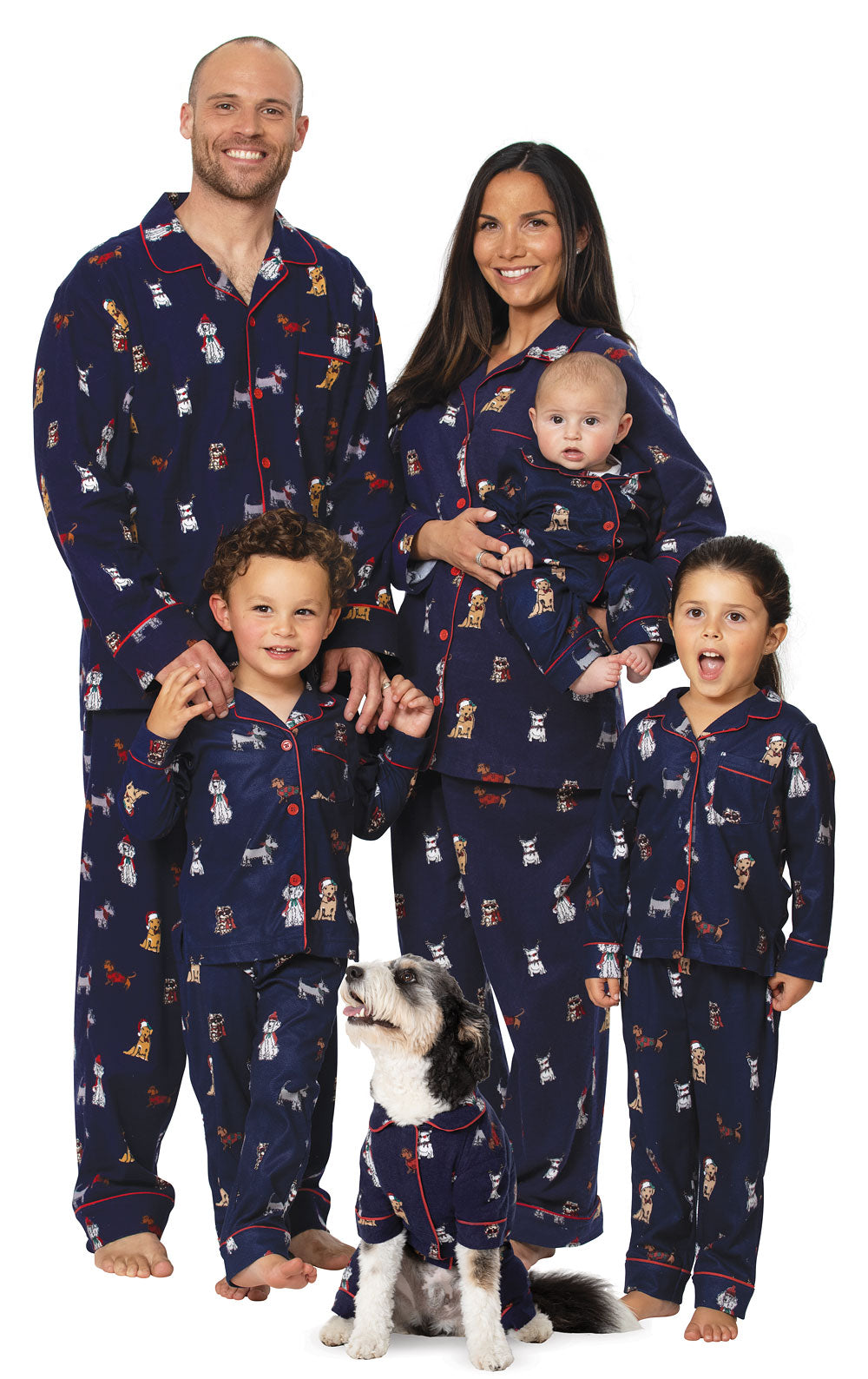 Christmas Dogs Flannel Boyfriend Pajamas - Groups