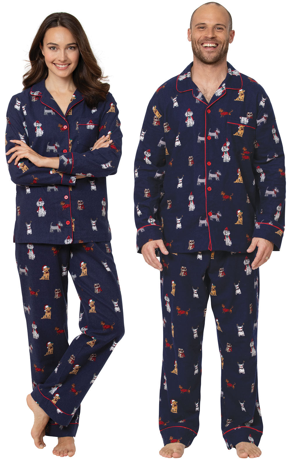 Christmas Dogs Matching Couples Pajamas