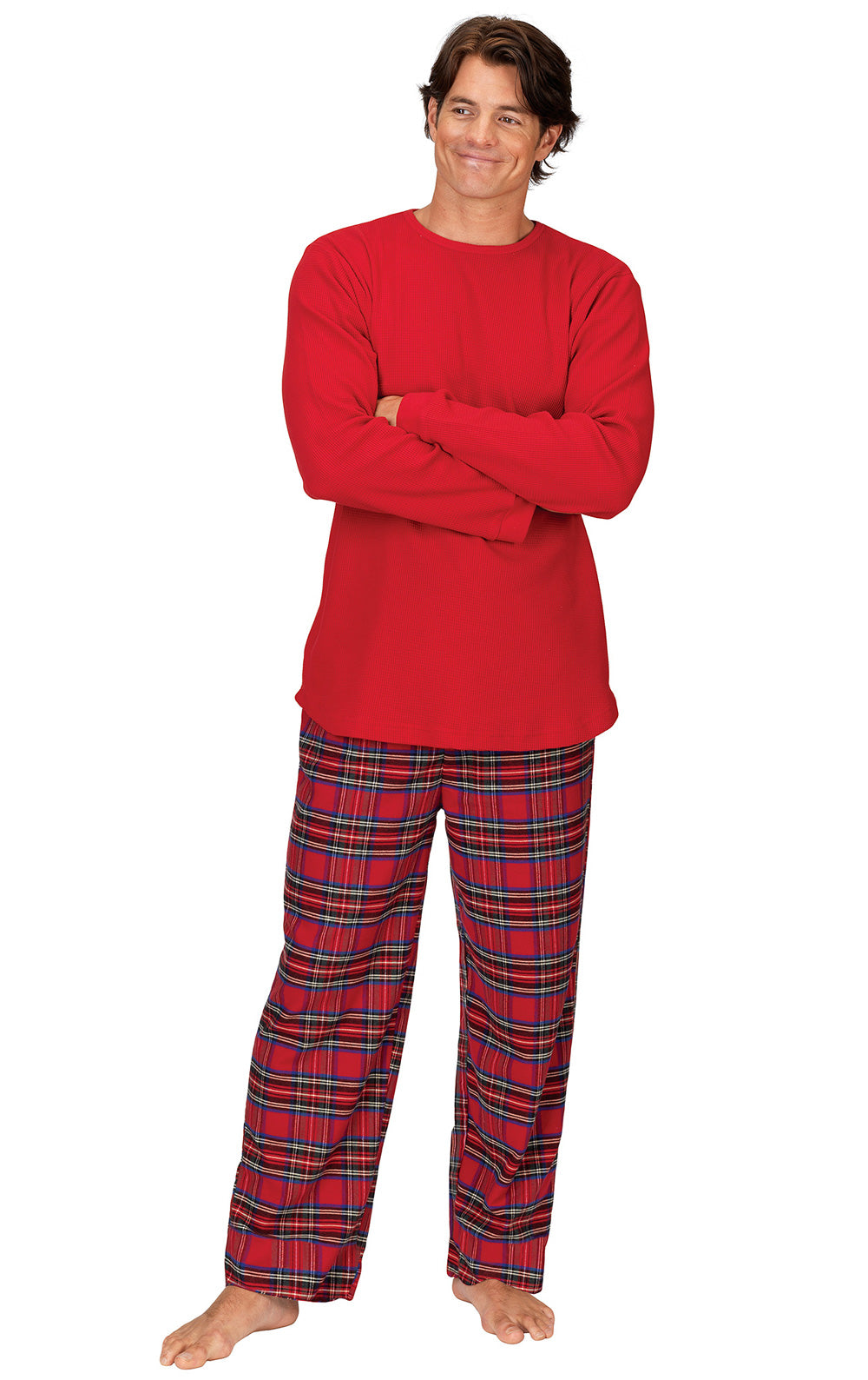 Stewart Plaid Thermal-Top Men's Pajamas - Pet & Owners