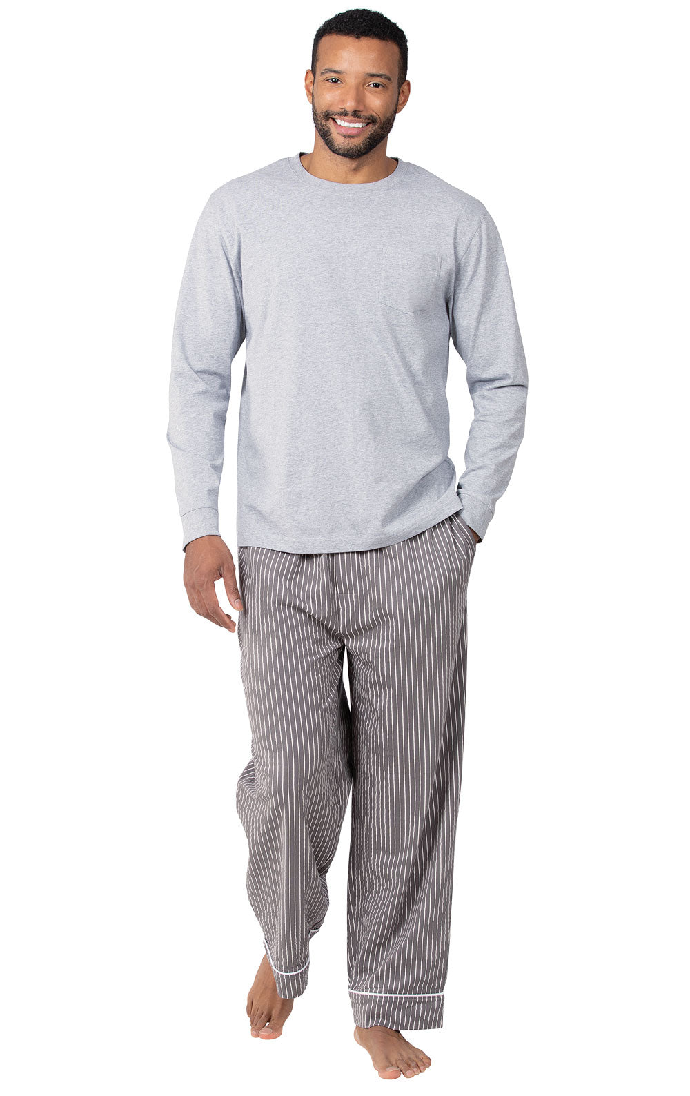 Men's Long Sleeve Striped Pajamas