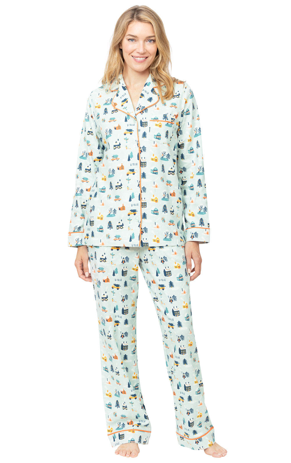 Snow Globe Button-Front Women's Pajamas