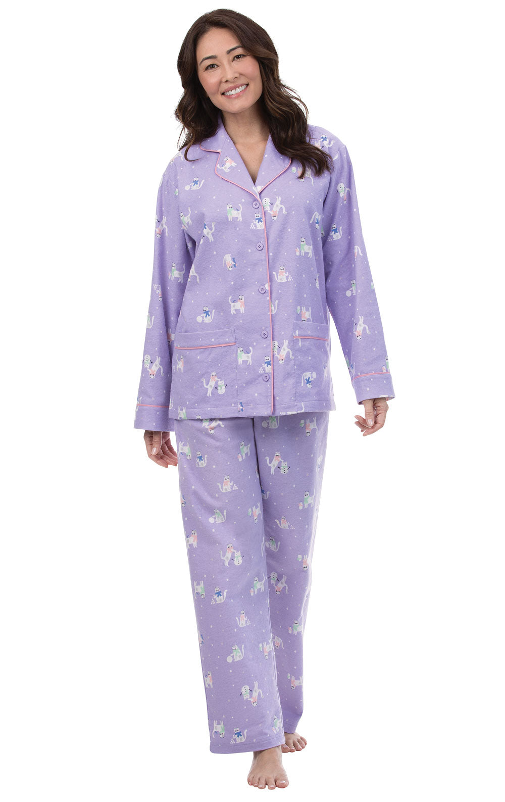 Purrfect Flannel Boyfriend Pajamas