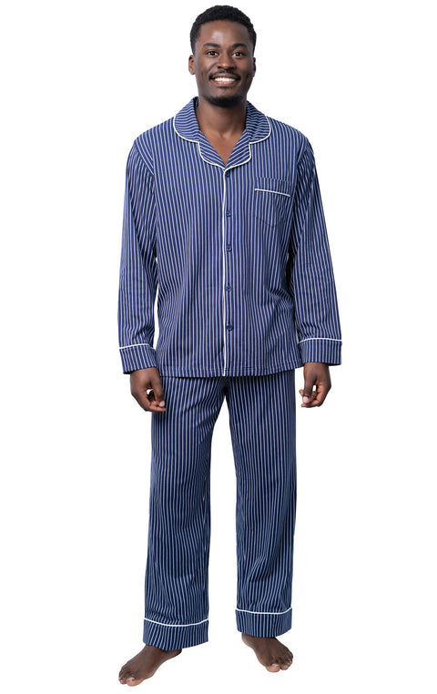 Classic Stripe Button-Front Men's Pajamas Pajamagram