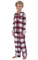 Fireside Plaid Fleece Button-Front Unisex Kids Pajamas