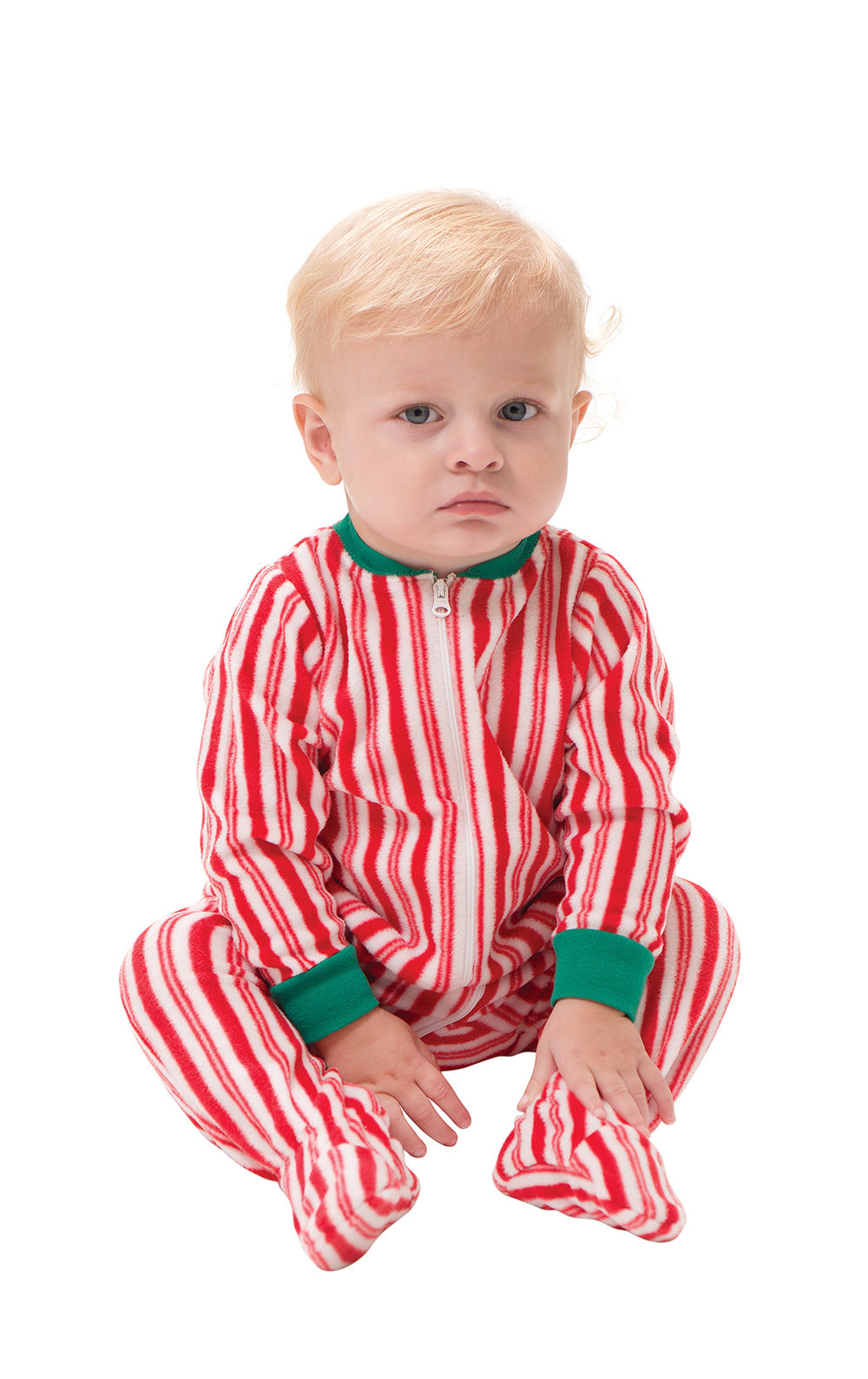 Candy Cane Fleece Infant Onesie Pajamas