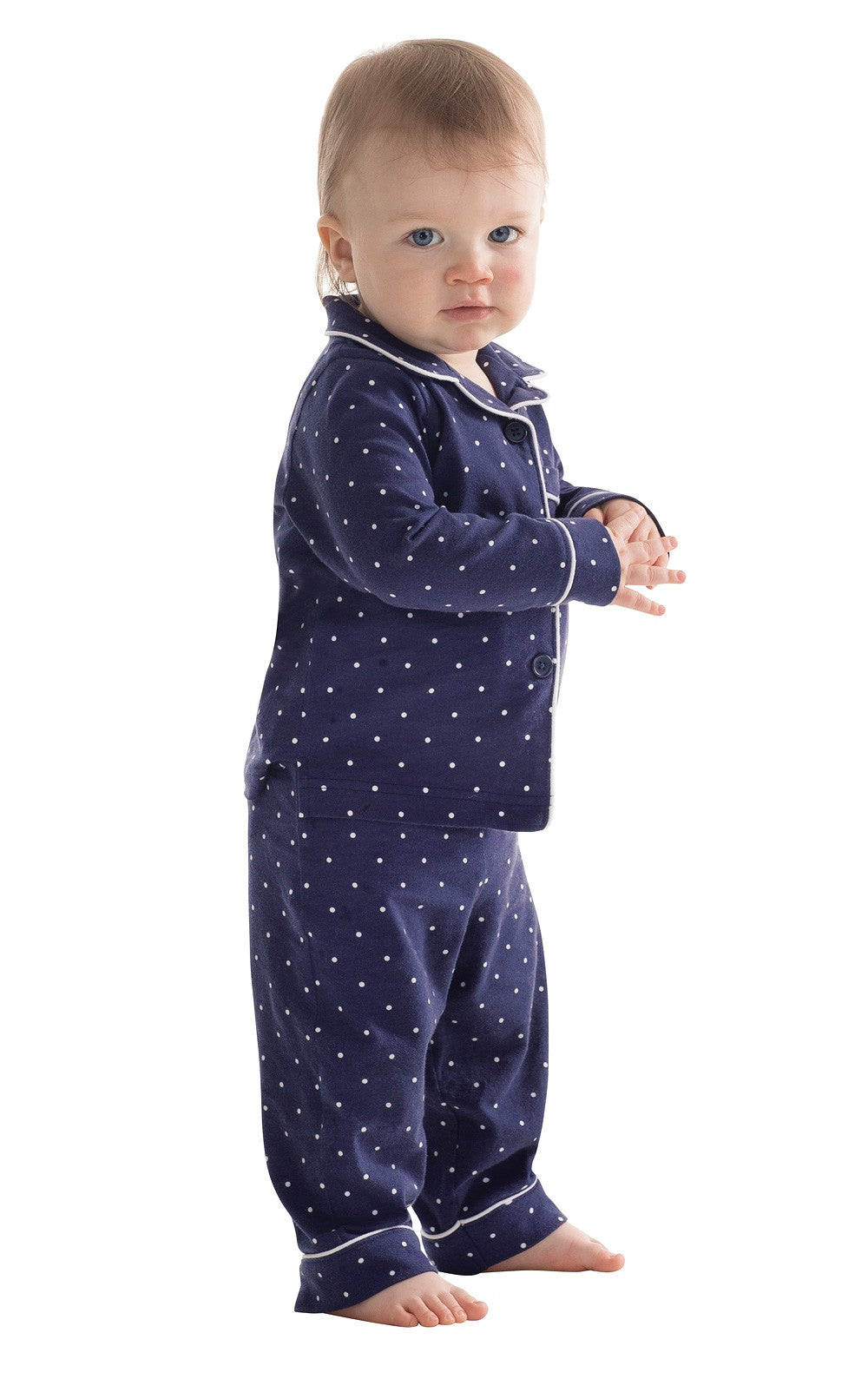 Navy Dots - Button-Front Pant PJ - Infant's