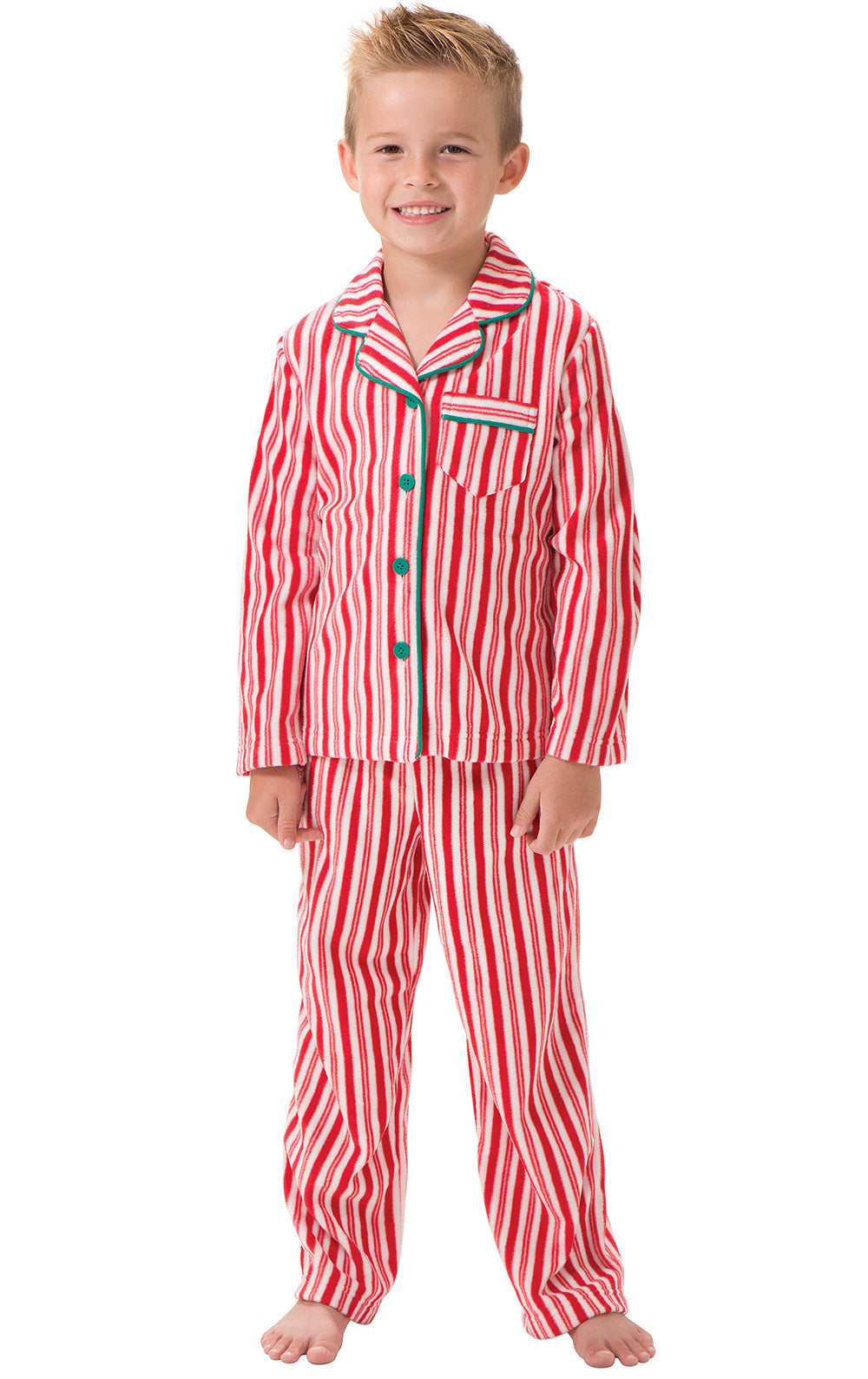 Candy Cane Fleece Kids Pajamas