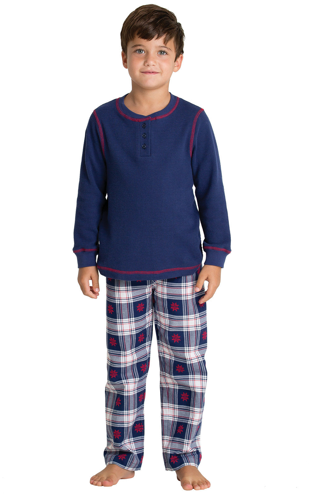 Snowfall Plaid Unisex Kids Pajamas - Family Set