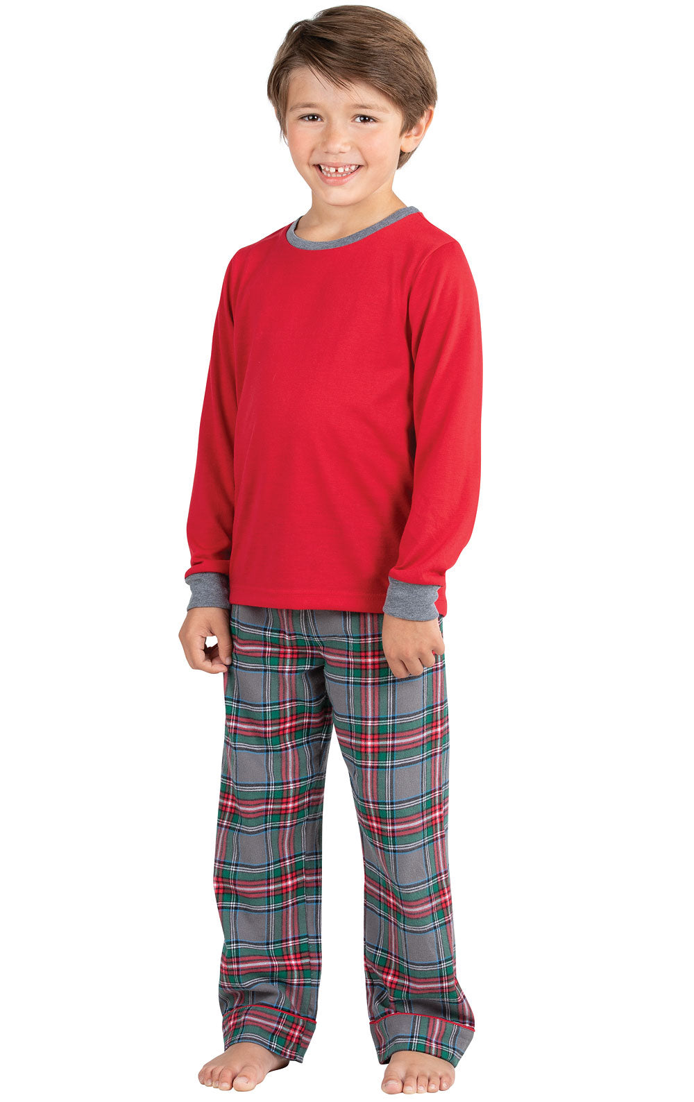 Gray Plaid Kids Pajamas