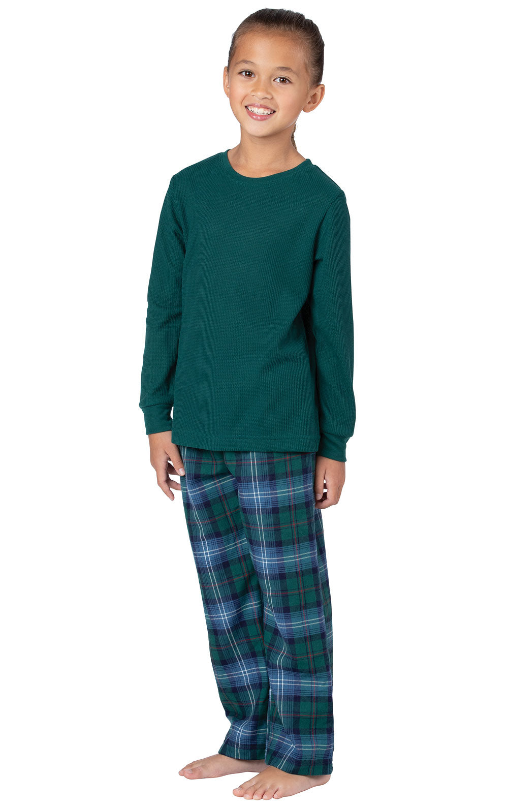 Heritage Plaid Thermal Top Unisex Kids Pajamas