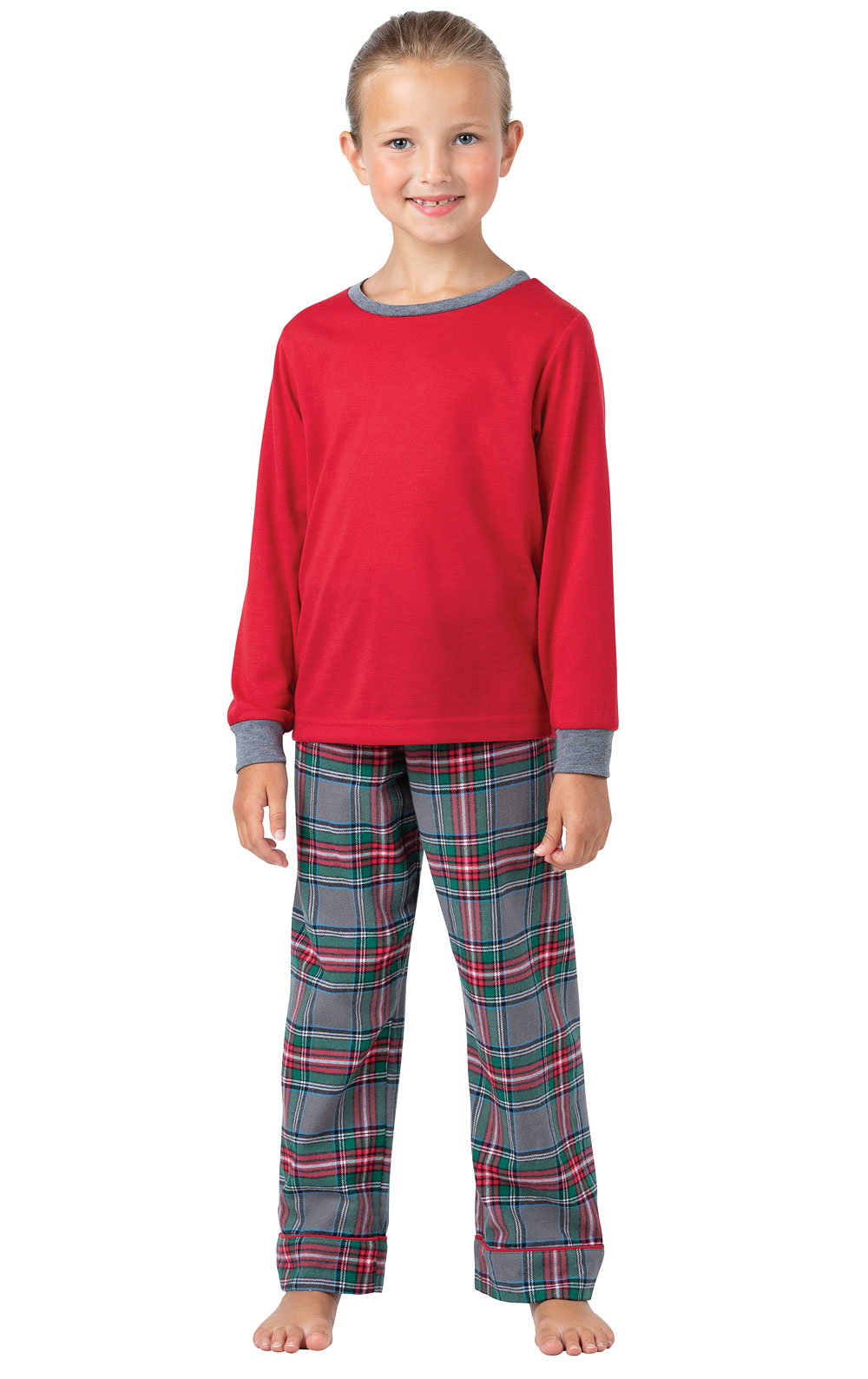 Gray Plaid Unisex Kids Pajamas