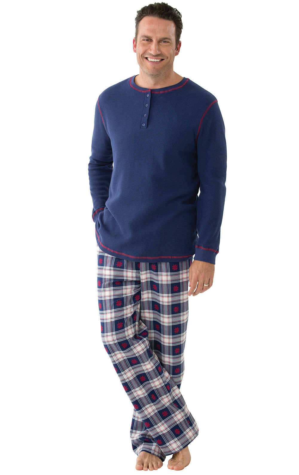 Snowfall Plaid Men's Pajamas - Pet & Owner