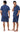 Men’s Short Sleeve Button-Front Short Pajama - Navy Geo