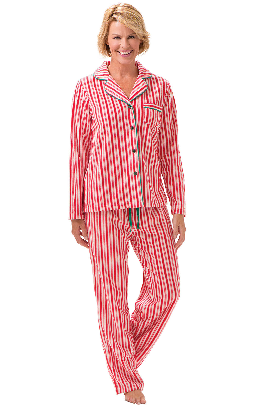 Candy Cane Fleece Women's Pajamas