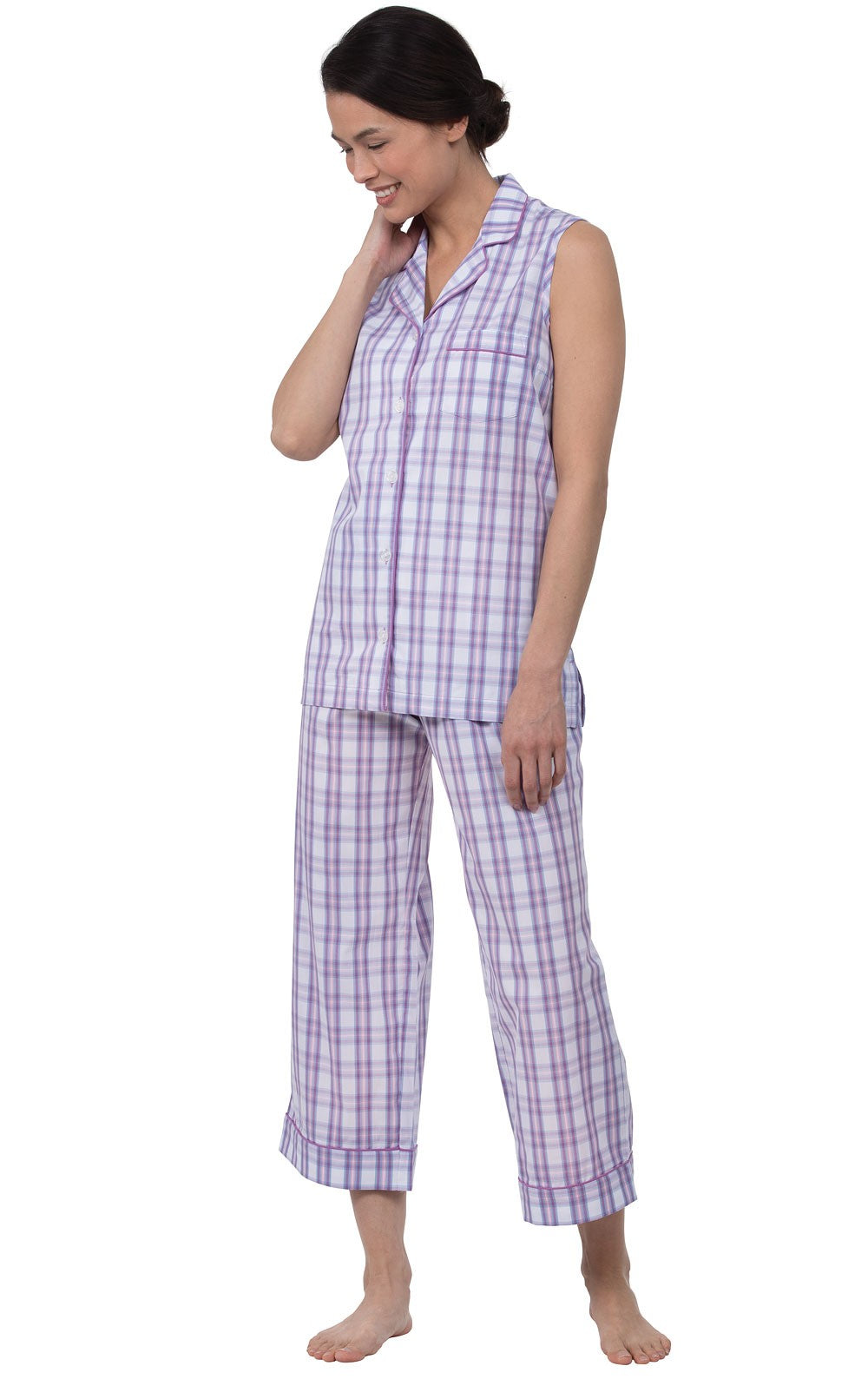 Perfectly Plaid Sleeveless Capri Pajamas
