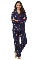 Christmas Dogs Flannel Boyfriend Pajamas - Couples