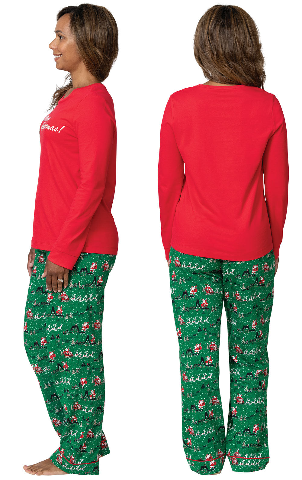 Red and Green Santa's Sleigh Pajamas