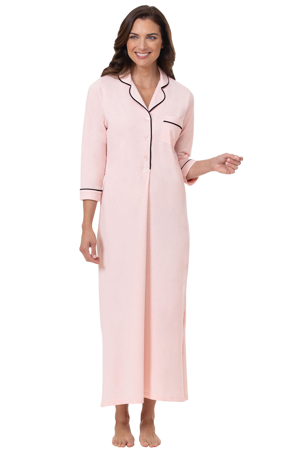 Solid Jersey ¾ Sleeve Nightgown - Final Sale