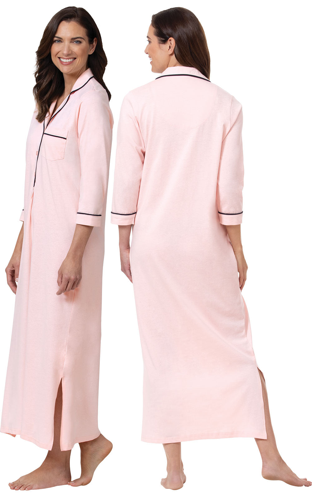 Solid Jersey ¾ Sleeve Nightgown - Final Sale