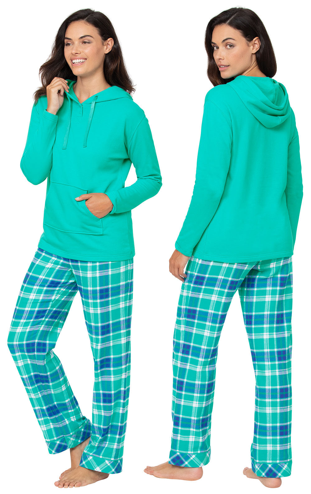 Bright Plaid Hood Pajamas
