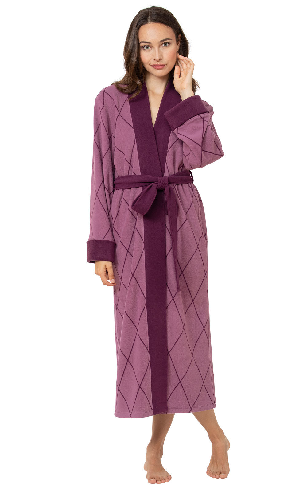 Super Soft Robe – Plum Argyle - Final Sale | Pajamagram