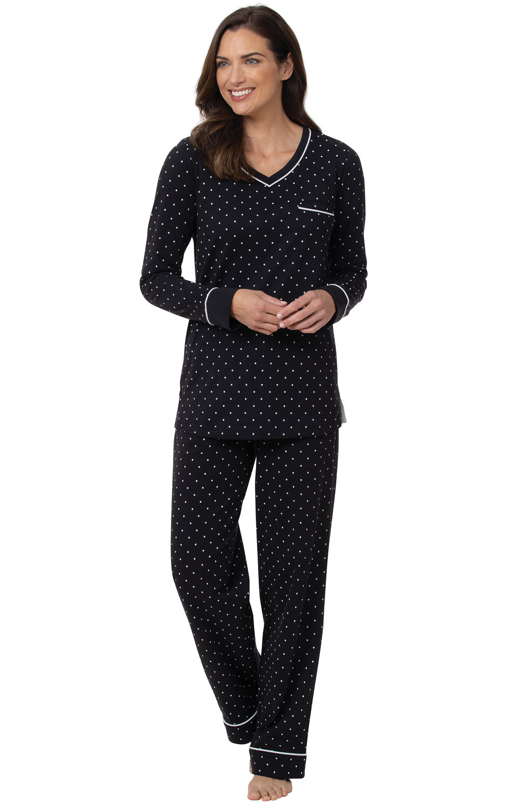 Classic Polka-Dot Jersey Pullover Pajamas & Pewter