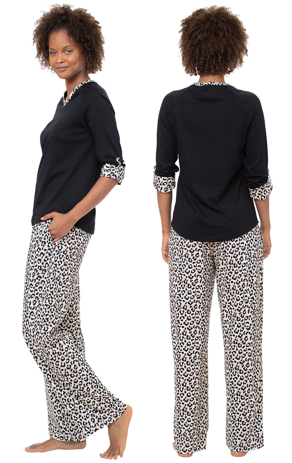 Leopard Convertible Sleeve Pajamas