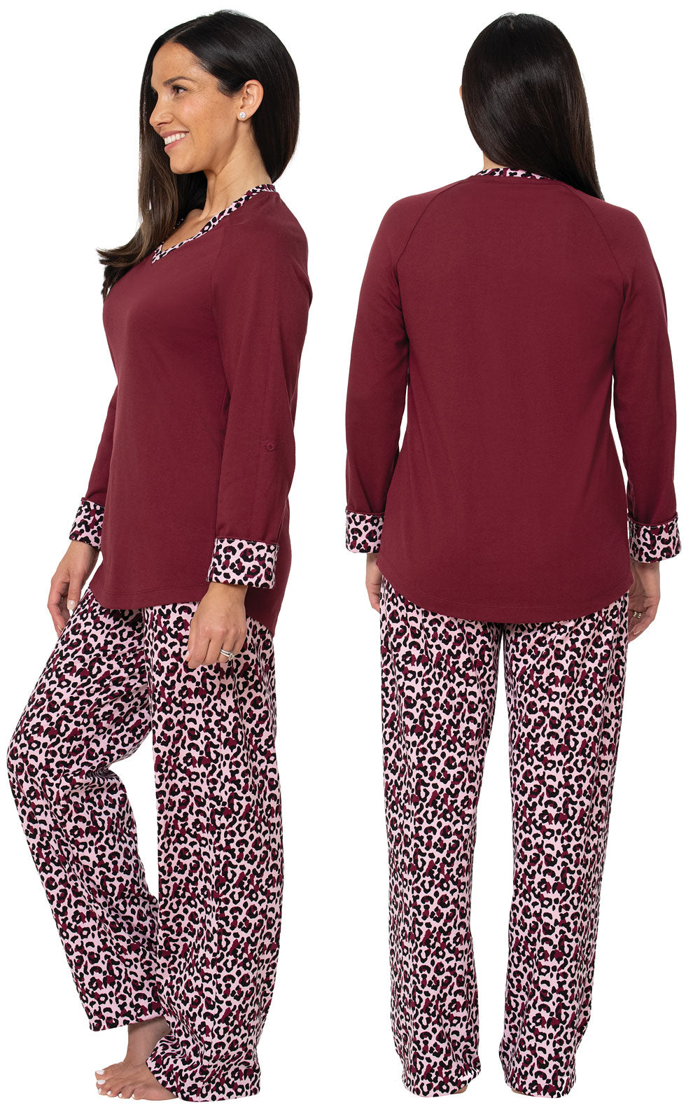 Leopard Convertible Sleeve Pajamas