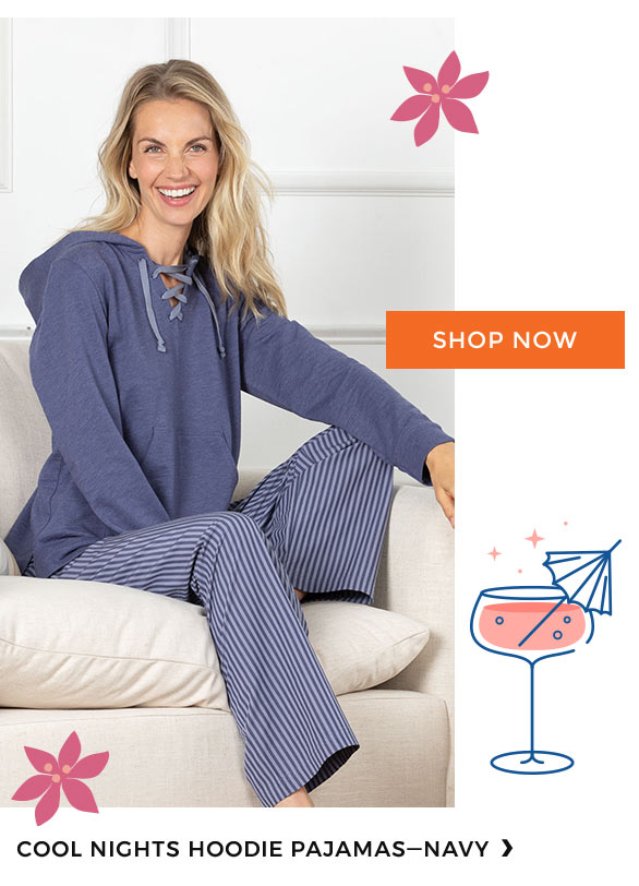 Cool Nights Hoodie Pajamas—Navy - Shop Now
